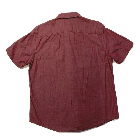 Rock & Republic Button Up Shirt Short Sleeve Cotton Flap Pockets Maroon XL NWOT - Picture 5 of 12